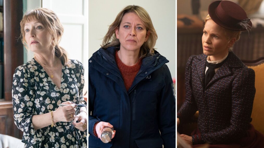 Lesley Manville in 'Magpie Murders,' Nicola Walker in 'Annika,' Kate Phillips in 'Miss Scarlet and the Duke'