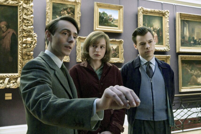 David Dawson, Emma Corrin, and Harry Styles in 'My Policeman'