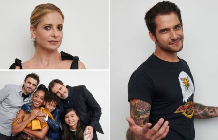 Sarah Michelle Gellar, Tyler Posey, and the cast of 'Let the Right One In' at TV Insider's NYCC 2022 suite