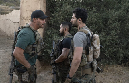 David Boreanaz, Neil Brown Jr., and Raffi Barsoumian in 'SEAL Team'