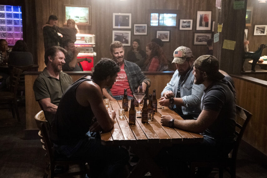 Justin Melnick, Tyler Grey, David Boreanaz, AJ Buckley, and Max Thieriot in 'SEAL Team'