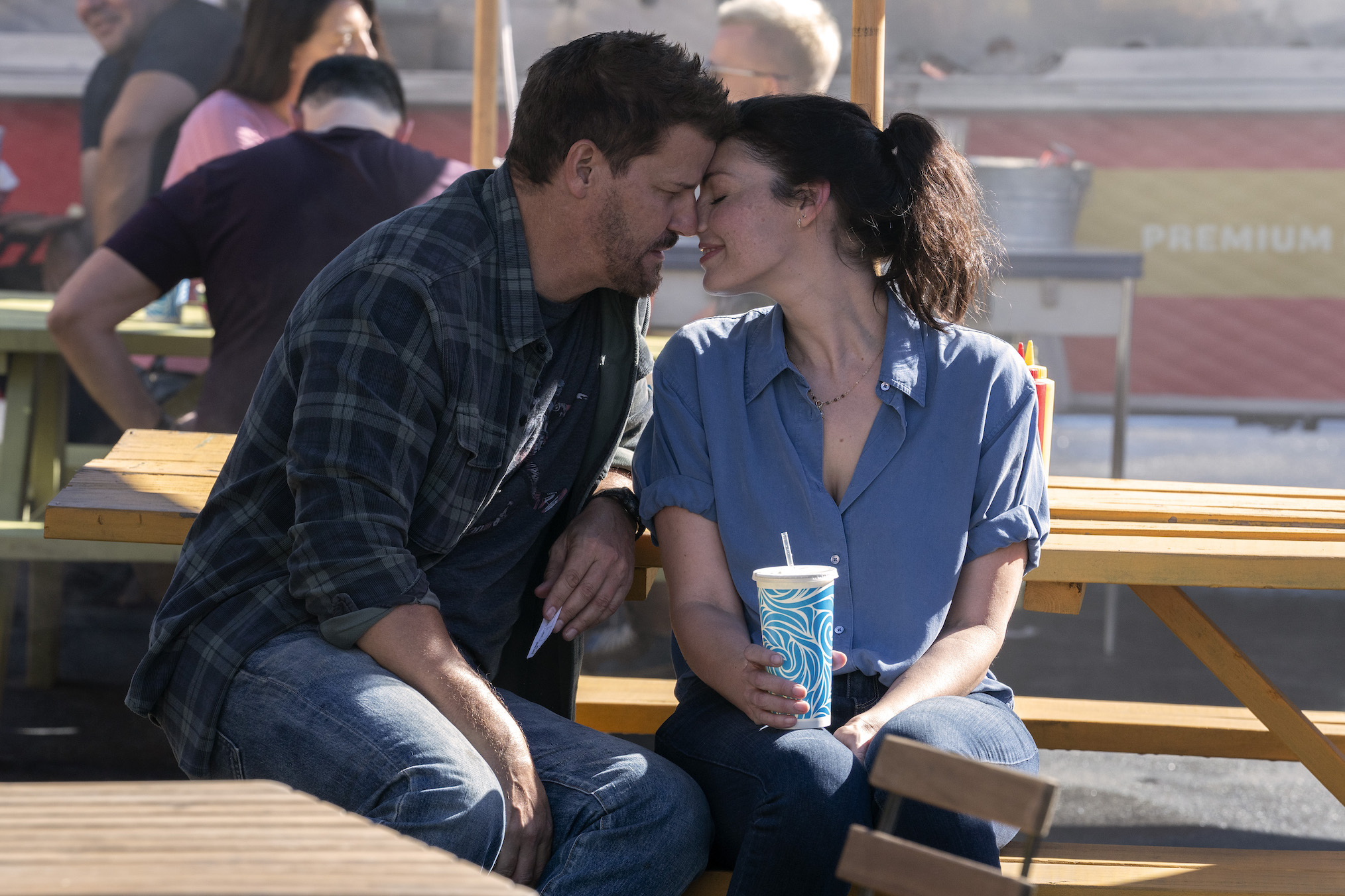 David Boreanaz and Jessica Pare in 'SEAL Team'