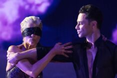 Selma Blair and Sasha Farber dancing during Bond Night on Dancing With the Stars