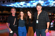 John Glover, Erica Durance, Kristin Kreuk, and Tom Welling attend at the Smallville Cast Reunion during New York Comic Con 2022