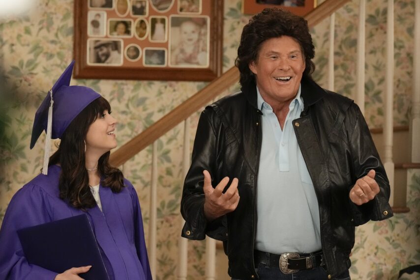 Hayley Orrantia and David Hasselhoff in 'The Goldbergs'