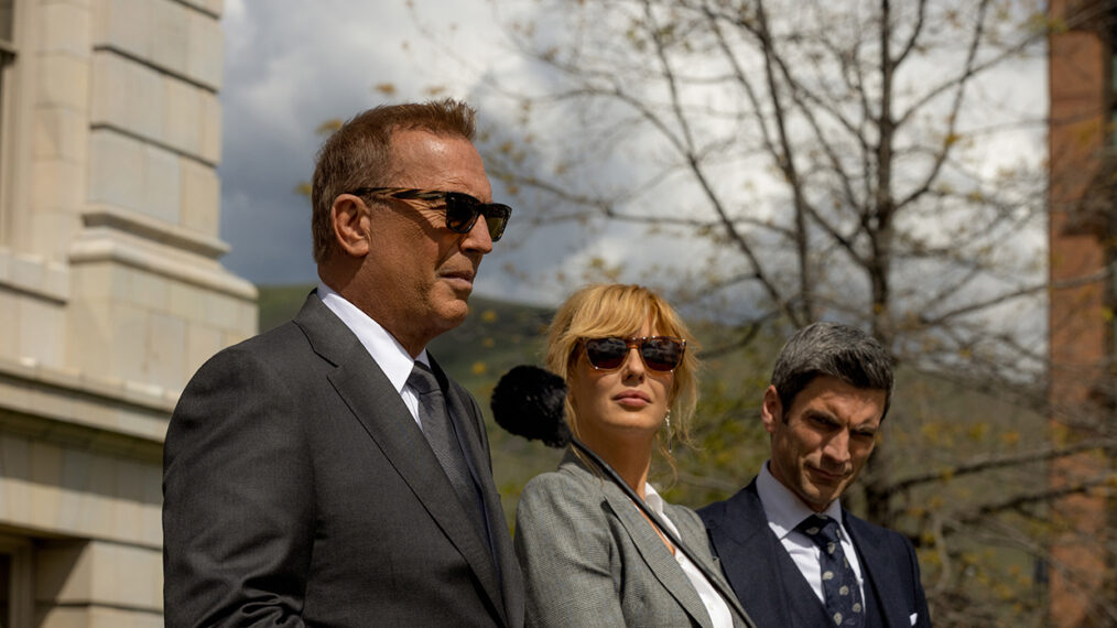 Kevin Costner, Kelly Reilly, and Wes Bentley in 'Yellowstone' Season 5