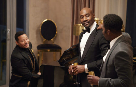 THE BEST MAN: THE FINAL CHAPTERS -- “The Party” Episode 105 -- Pictured: (l-r) Terrence Howard as Quentin, Morris Chestnut as Lance, Harold Perrineau as Murch