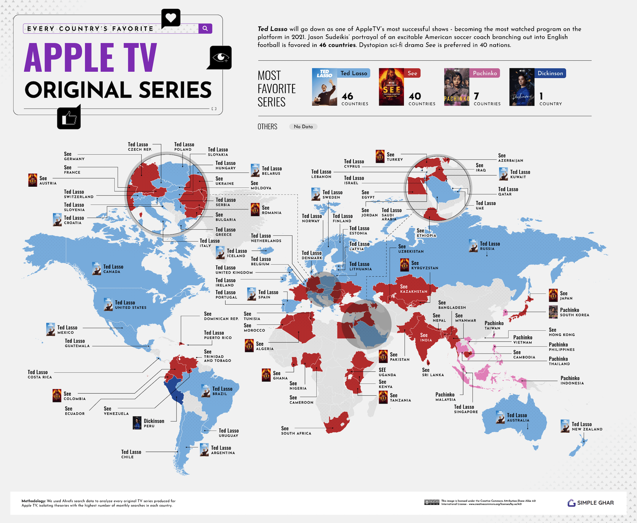Series favoritas de Apple TV+ por país
