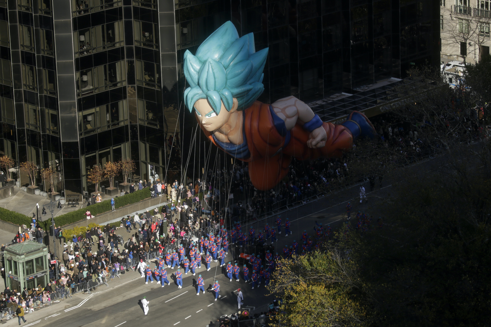 Goku balloon floats during the 95th-annual Macy’s Thanksgiving Day Parade on November 25, 2021 in New York City.