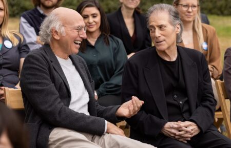 CURB YOUR ENTHUSIASM, from left: Larry David, Richard Lewis, 'Irma Kostroski', (Season 11, ep. 1107, aired Dec. 5, 2021).