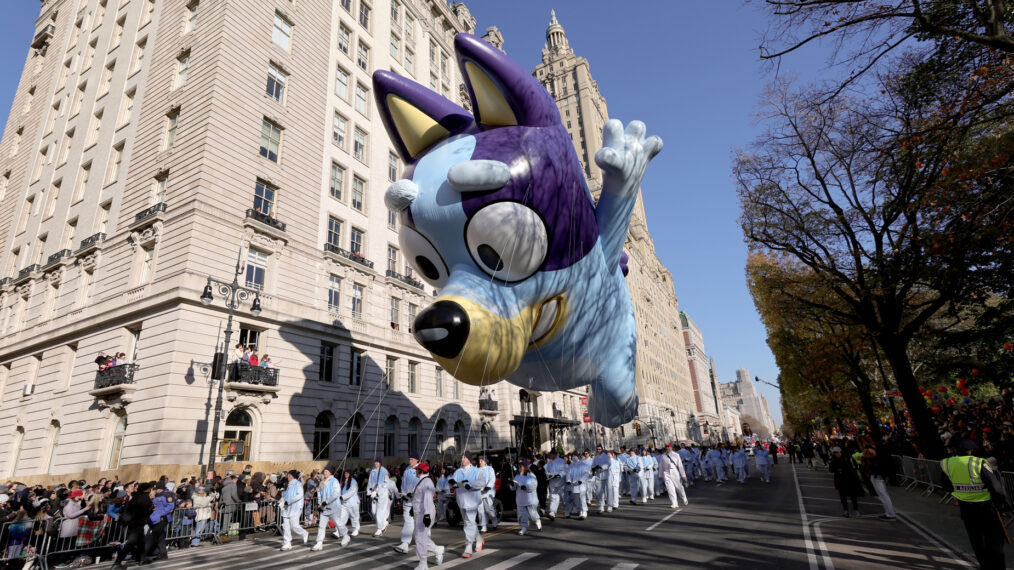 Bluey balloon during the 2022 Macy's Thanksgiving Day Parade