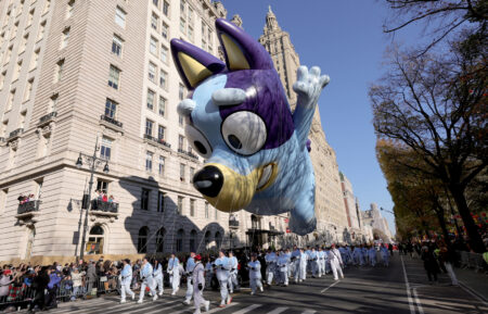 Bluey balloon during the 2022 Macy's Thanksgiving Day Parade