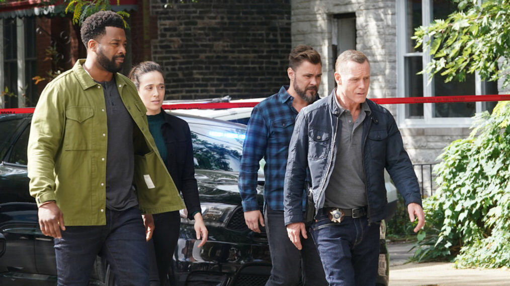 LaRoyce Hawkins, Marina Squerciati, Patrick John Flueger, and Jason Beghe in 'Chicago P.D.'