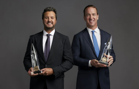 Luke Bryan and Peyton Manning for the CMA Awards