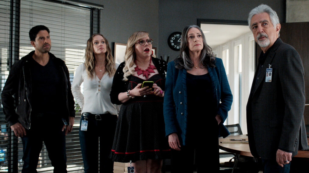 Adam Rodriguez, A.J. Cook, Kirsten Vangsness, Paget Brewster, and Joe Mantegna in 'Criminal Minds: Evolution'