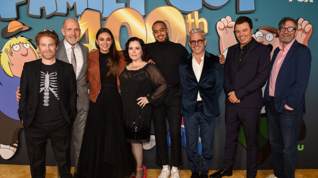 Seth Green, Mike Henry, Mila Kunis, Alex Borstein, Arif Zahir, Rich Appel, Seth MacFarlane and Alec Sulkin at 'Family Guy' Celebration