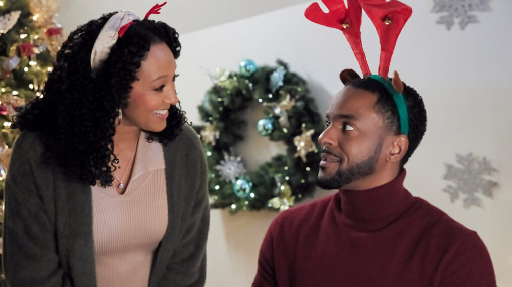 Tamera Mowry-Housley and Ronnie Rowe Jr. in 'Inventing the Christmas Prince'