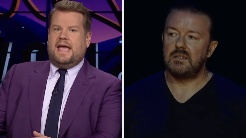 James Corden and Ricky Gervais