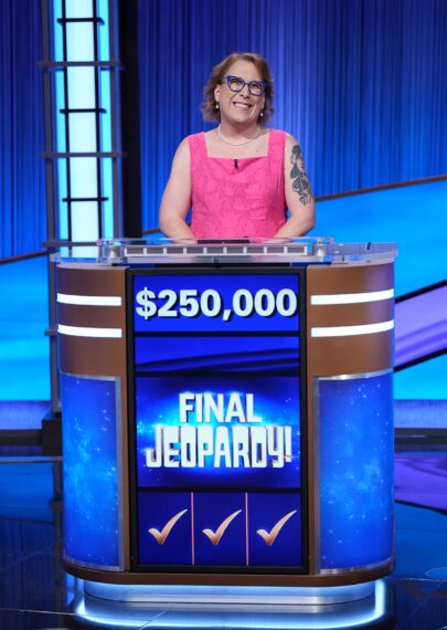 Amy Schneider im Tournament of Champions von „Jeopardy!“.