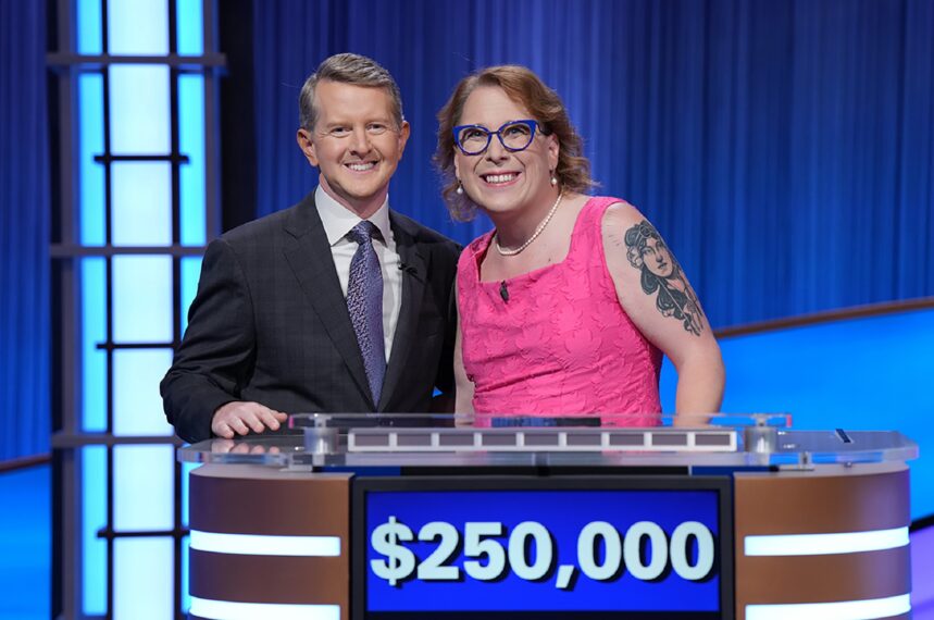 Ken Jennings and Amy Schneider at the 'Jeopardy!' Tournament of Champions