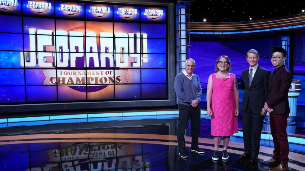 Sam Buttrey, Amy Schneider, Ken Jennings, and Andrew He for 'Jeopardy!'s Tournament of Champions