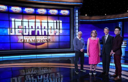 Sam Buttrey, Amy Schneider, Ken Jennings, and Andrew He for 'Jeopardy!'s Tournament of Champions