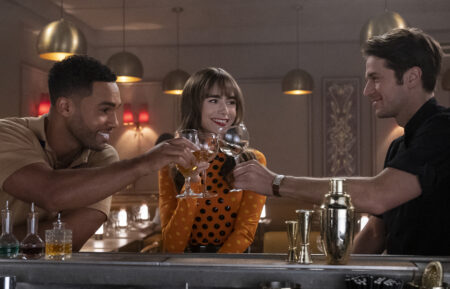 Lucien Laviscount, Lily Collins, and Lucas Bravo in 'Emily in Paris'