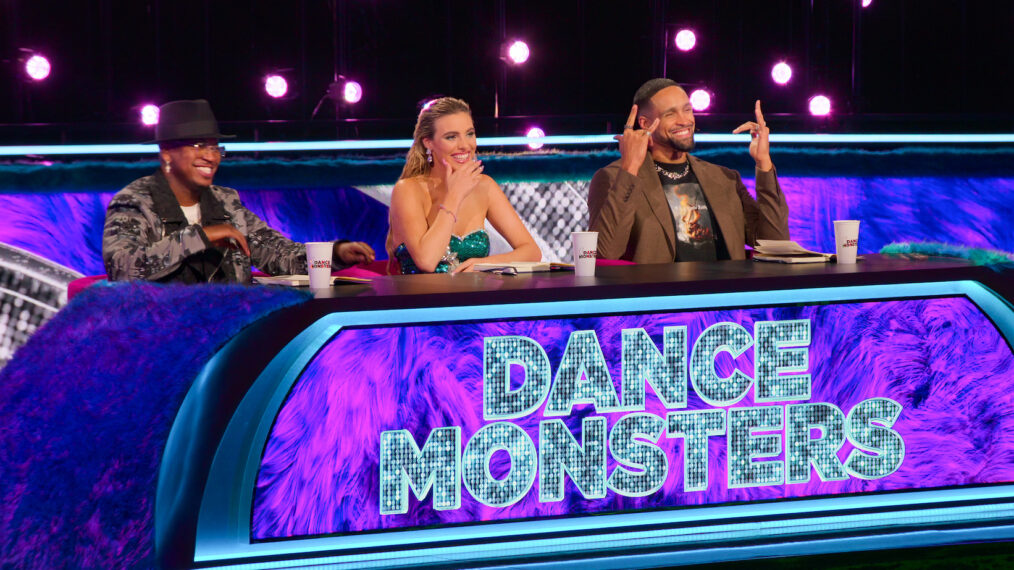 (L bis R) Ne-Yo, Lele Pons und Ashley Banjo in „Dance Monsters“