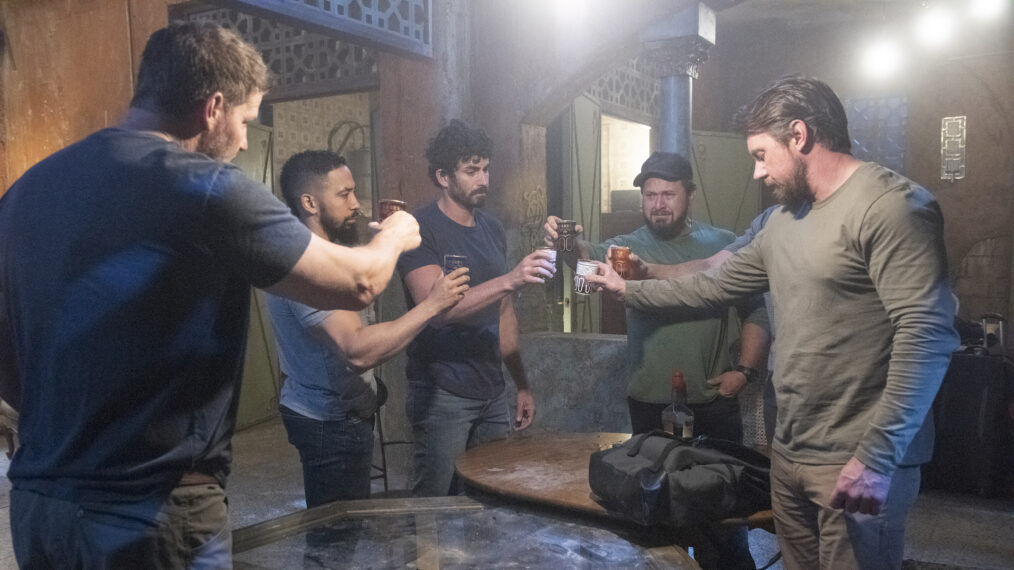 David Boreanaz, Neil Brown Jr., Justin Melnick, A.J. Buckley, and Tyler Grey in 'SEAL Team'