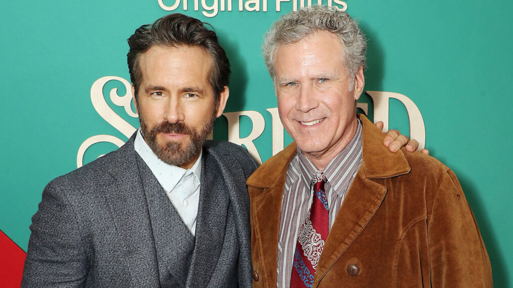 Ryan Reynolds and Will Ferrell at the 'Spirited' premiere at Alice Tully Hall in New York City on November 7, 2022