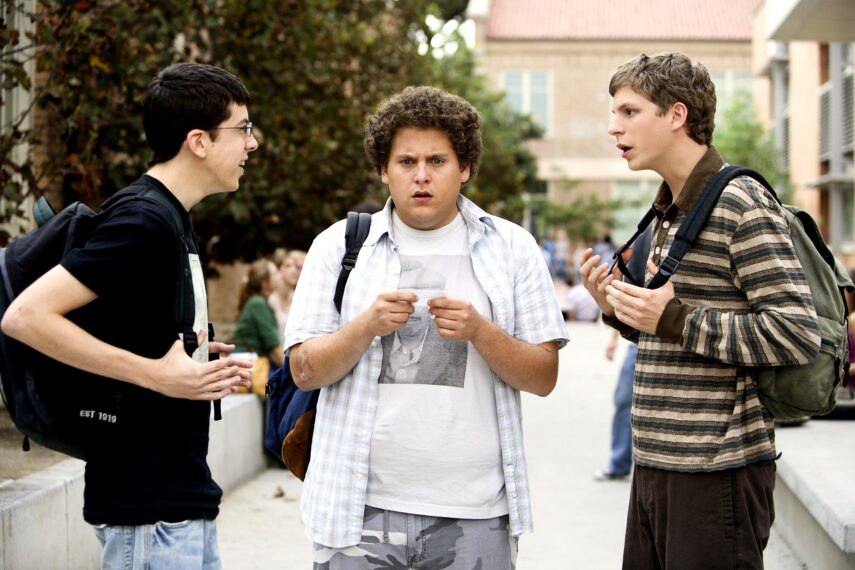 Christopher Mintz-Plasse, Jonah Hill, and Michael Cera in 'Superbad'