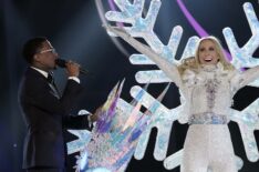 Nikki Glaser with Nick Cannon on 'The Masked Singer' Season 8