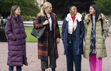 Pauline Chalamet, Renee Rapp, Alyah Chanelle Scott, and Amrit Kaur in 'The Sex Lives of College Girls' Season 2