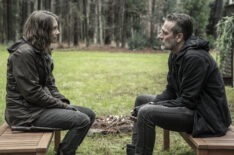 Lauren Cohan as Maggie Rhee, Jeffrey Dean Morgan as Negan