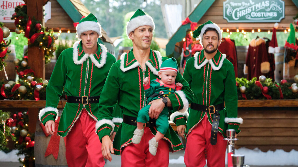 Paul Campbell, Andrew Walker, and Tyler Hynes in 'Three Wise Men and a Baby'