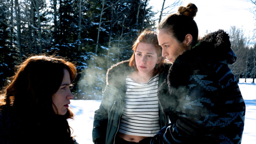 Melanie Scrofano, Katherine Barrell, and Dominique Provost-Chalkley in 'Wynonna Earp'