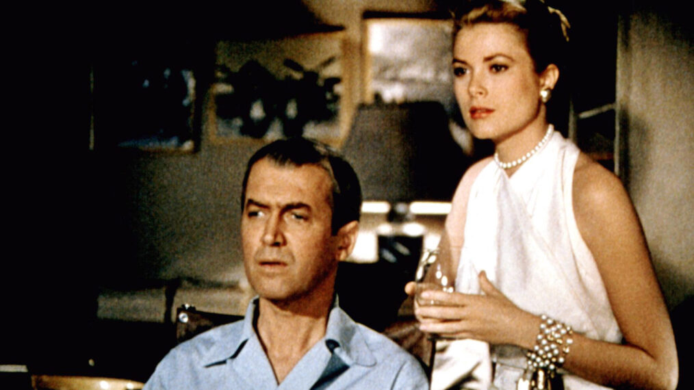 James Stewart and Grace Kelly in Rear Window from 1954