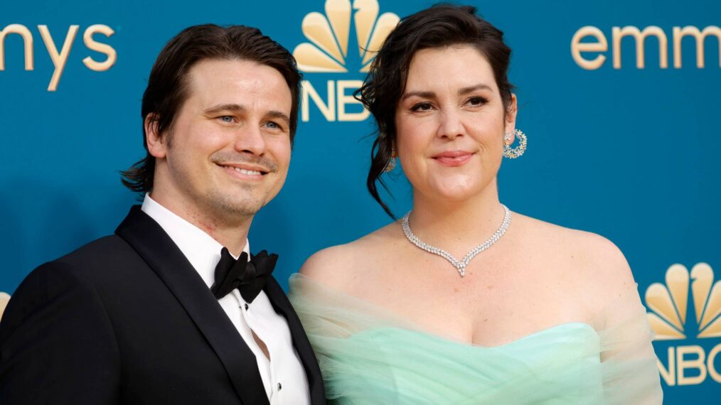 Jason Ritter and Melanie Lynskey on the red carpet.