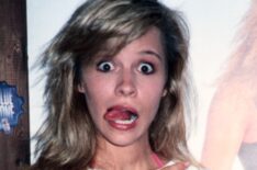 Pamela Anderson as a teenager sticking her tongue out