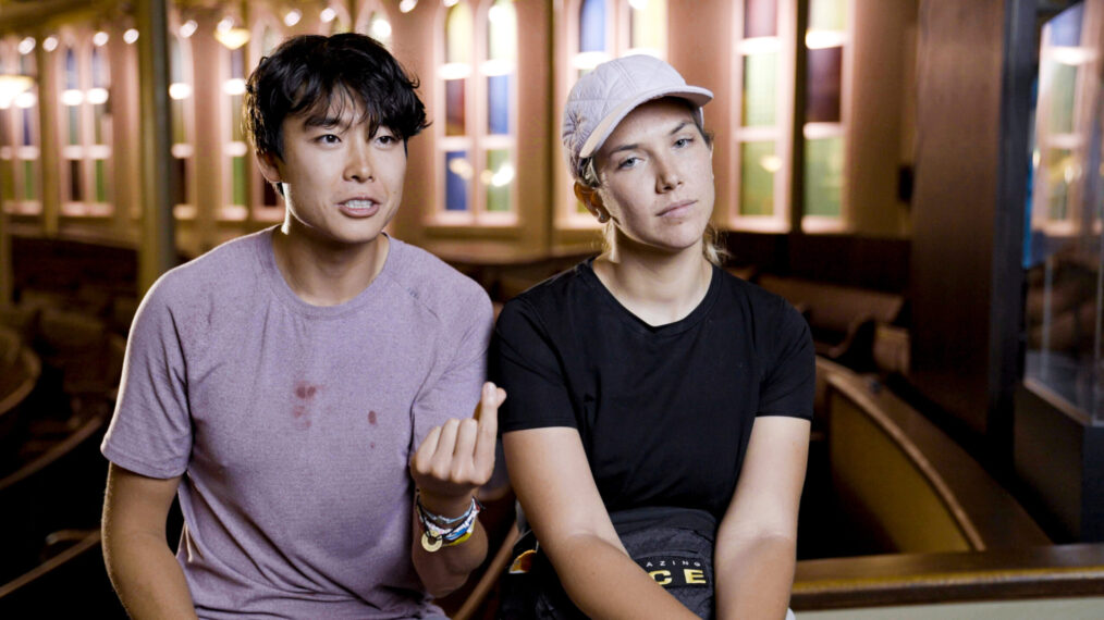 Derek Xiao and Claire Rehfuss in 'The Amazing Race' Season 34 finale