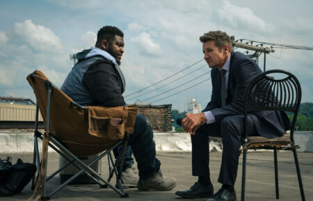 Tobi Bamtefa and Jeremy Renner in 'Mayor of Kingston'