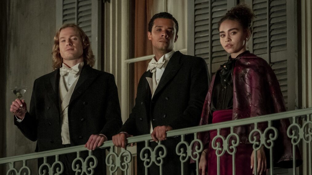 Sam Reid, Jacob Anderson, and Bailey Bass in 'Anne Rice's Interview with the Vampire'
