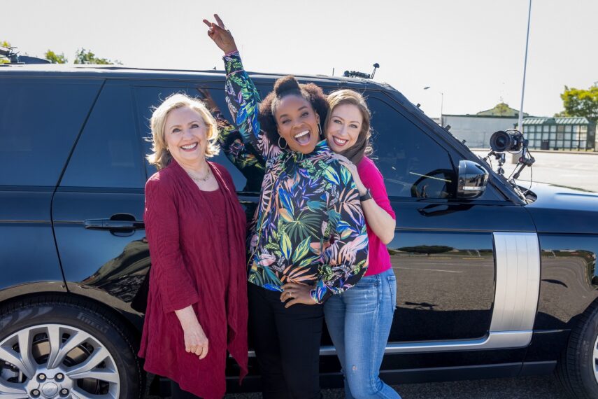 Hillary Clinton, Amber Ruffin, and Chelsea Clinton in 'Carpool Karaoke: The Series'