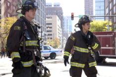 Jake Kockett and Miranda Rae Mayo in 'Chicago Fire'