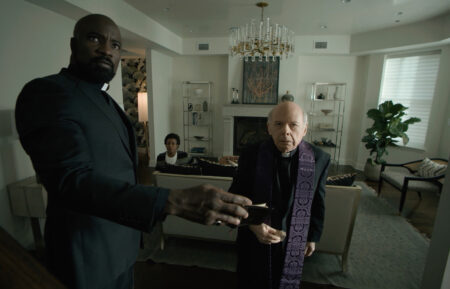 Mike Colter and Wallace Shawn in 'Evil'
