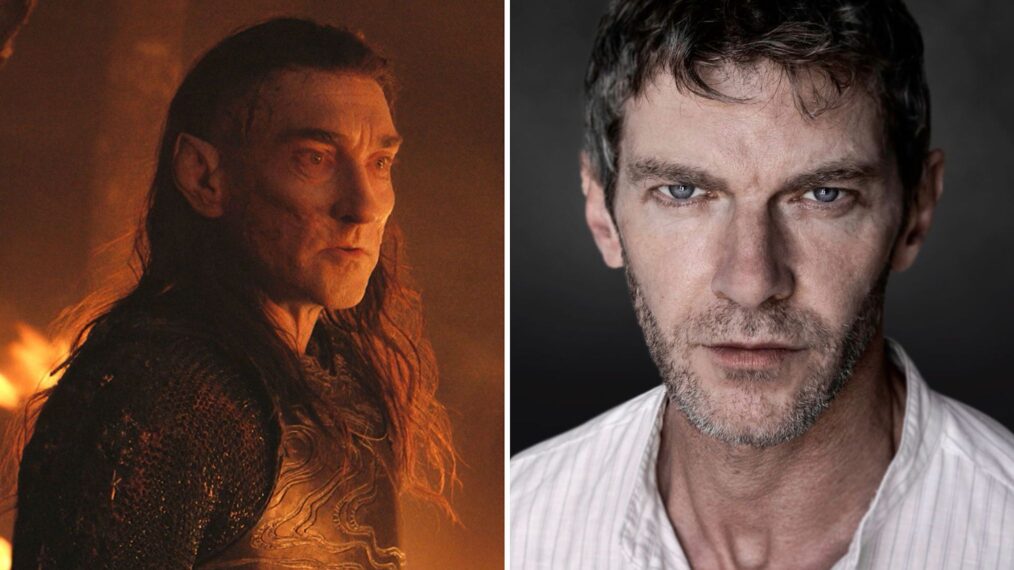 Joseph Mawle as Adar in 'The Rings of Power' (left); Sam Hazeldine (right)