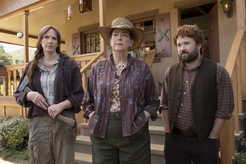 Haley Joel Osment, Harriet Sansom Harris, and Christina Kirk in 'Mysterious Benedict Society'