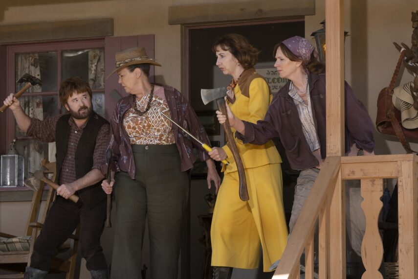 Haley Joel Osment, Harriet Sansom Harris, Kristen Schaal, and Christina Kirk in 'Mysterious Benedict Society'