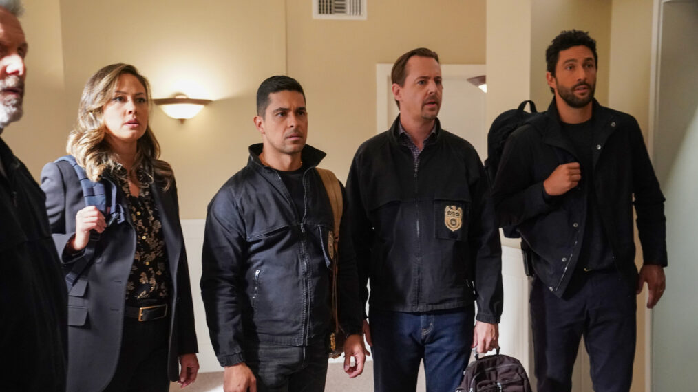 Vanessa Lachey, Wilmer Valderrama, Sean Murray, and Noah Mills in 'NCIS' crossover