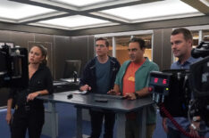 Vanessa Lachey, Brian Dietzen, Jason Antoon, and Chris O'Donnell behind the scenes of 'NCIS' crossover
